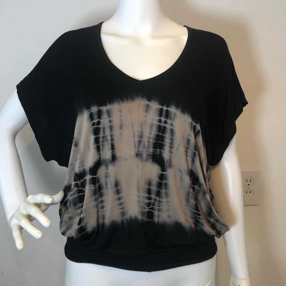 Boho Tie Dye Short Dolman Sleeve Top